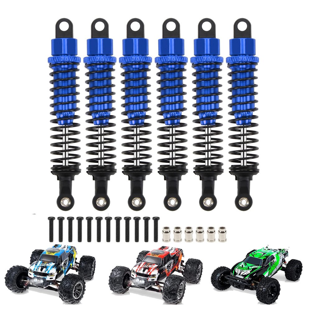 RCAWD Shock Absorber for 1/10 LAEGENDARY Upgrades, 80mm Aluminum Parts, Front & Rear RC Shocks Damper 6pcs Blue