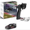 FLYCOLOR Turbo RC 1:76 Mini Sports Car 4CH 2.4GHZ Remote Control Full Proportional RTR Kit with 2 Replaceable Body Shell (C74-Black) view 1