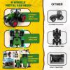 Remote Control Tractor Toy with Trailer | Metal Front & Front Loader Farm Vehicle Set with Lights & 8-Wheel Design, RC Tractor Truck for Boys & Girls Ages 3-9, Fun Farm Toy Gift for Toddlers & Kids view 4