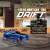 FLYCOLOR Turbo Racing 1:76 Scale Drift RC Car with Gyro Mini Full Proportional RTR 2.4GHZ Remote Control with 2 Replaceable Body Shell (C64-BLUE) view 2