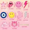 AellasNervalt 30Pcs Preppy Y2k Hot Pink Party Centerpieces Smile Face Star Lightning Lips Centerpiece Sticks Table Toppers for Teen Girl Birthday Bachelorette Early 2000s Theme Party Photo Booth Props view 3