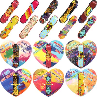 ceiba tree 30Pack Valentines Day Cards with Finger Skateboards for Kids Classroom Exchange Happy Valentines Day Party Favors