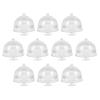 Zerodeko 10PCS Dollhouse Mini Cake Plate with Lid, Plastic Cupcake Stand Dome Cover, Clear Small Cake Display Stand for Dollhouse Kitchen Party Supplies Accessories 1 12 Scale view 1