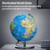 Waldauge Illuminated World Globe with Stand, 9" Earth Globes with Stable Heavy Metal Base for Kids Classroom Learning, LED Constellation Globe Night Light with HD Printed Map view 2