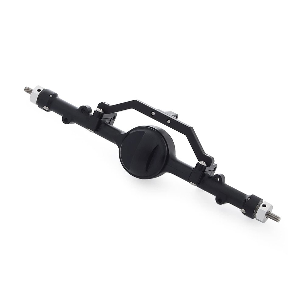 AMK CNC Aluminum Alloy Complete Rear Axle for 1/10 RC Crawler RC4WD Ge-Lande II TF2 D110 Yo-ta II Axles (Black)