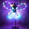 PURFEEL Girls Led Light up Angel Wings Kids Butterfly Wings Costume 4Pcs Sets Blue view 2