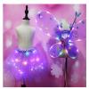 PURFEEL Girls Led Light up Angel Wings Kids Butterfly Wings Costume 4Pcs Sets Purple view 1