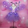 PURFEEL Girls Led Light up Angel Wings Kids Butterfly Wings Costume 4Pcs Sets Purple view 4