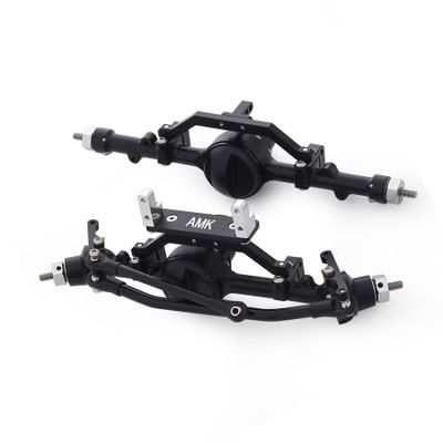 CNC Aluminum Alloy Front Rear Axle Complete Set for 1/10 RC Crawler RC-4WD Gela-nde II TF2 D110 Yo-ta II Axles(Black)