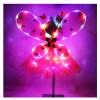 PURFEEL Girls Led Light up Angel Wings Kids Butterfly Wings Costume 4Pcs Sets Red view 1