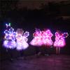 PURFEEL Girls Led Light up Angel Wings Kids Butterfly Wings Costume 4Pcs Sets Red view 3