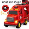 TEMI Toddler Truck Boy Toys for Kids 3-5 Years - 7 Pack Friction Powered Vehicle Car Toy for Toddlers 1-3, Carrier Truck Toys for 3 4 5 6 Years Old Boys Girl, Christmas Birthday Gifts for Age 3-9 view 3