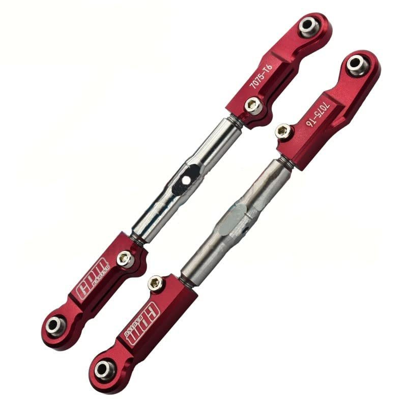 GPM for TRAXXAS 1/8 4WD Sledge Monster TRUCK-95076-4 Aluminum Alloy 7075-T6 Wave Feet + Positive and Negative Teeth Adjustable Stainless Steel Front Steering Rod