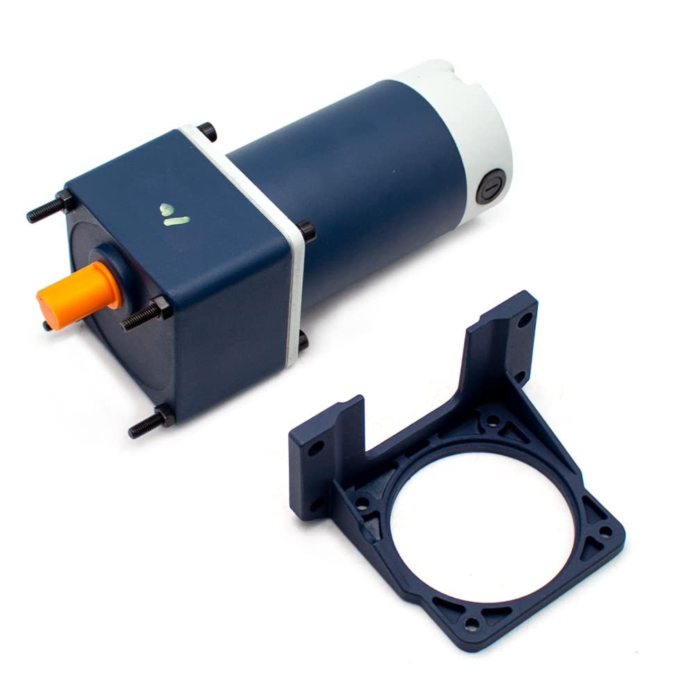 Mini DC Gear Motor Worm Gear Gearbox Worm Gear Reducer RV Motor High Torque DIY Miniature Motor with Bracket 120W (DC24V 50RPM)