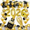 2026 Balloons New Year Balloons Kit Decorations 2026 Happy New Year Party Supplies 2026 Foil Balloon Banner Tassel Latex Balloon, Gift for New Year Decor Backdrop (Champagne Set) view 1