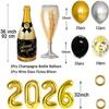 2026 Balloons New Year Balloons Kit Decorations 2026 Happy New Year Party Supplies 2026 Foil Balloon Banner Tassel Latex Balloon, Gift for New Year Decor Backdrop (Champagne Set) view 2