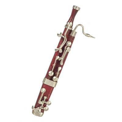 Melody Jane Dolls Houses Dollhouse Bassoon Red & Silver Miniature Music Room School Instrument 1:12
