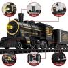 TEMI Steam Train Toy Set for Boys 3 4 5 6 7 Years, with Sounds & Light, Electric Classical Engine Locomotive for Kids, Rechargeable Model Train Kit for Christmas Tree, Cargo Car Railway Tracks view 3