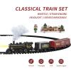 TEMI Steam Train Toy Set for Boys 3 4 5 6 7 Years, with Sounds & Light, Electric Classical Engine Locomotive for Kids, Rechargeable Model Train Kit for Christmas Tree, Cargo Car Railway Tracks view 4