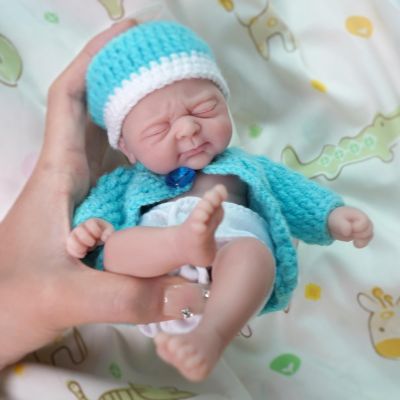 7" Girl Micro Preemie Full Body Silicone Wronged Baby Doll Lila Lifelike Mini Reborn Doll Surprice Children Anti-Stress