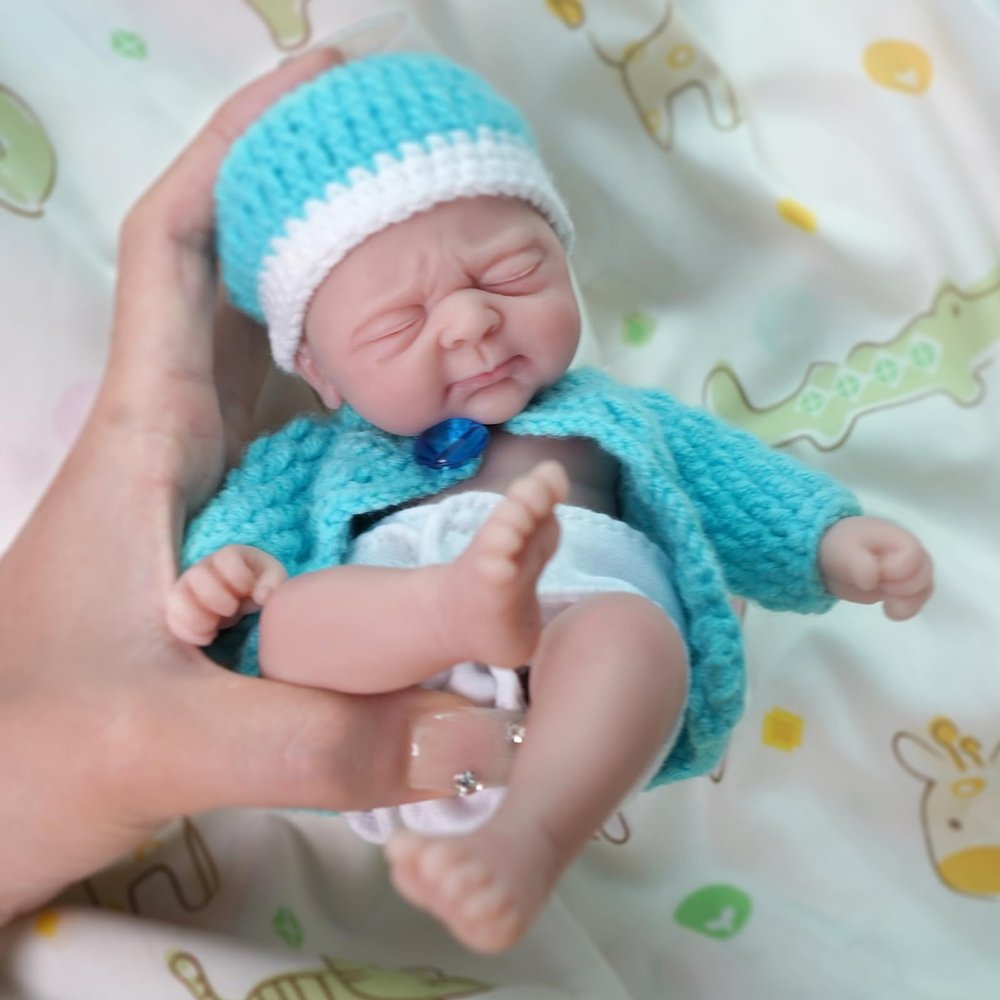 7" Girl Micro Preemie Full Body Silicone Wronged Baby Doll Lila Lifelike Mini Reborn Doll Surprice Children Anti-Stress