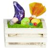 Dollhouse White Easter Crate & Chocolate Bunny Miniature Nursery Accessory view 1