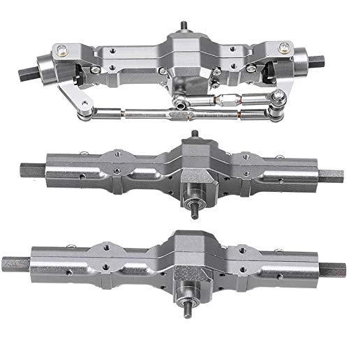 for WPL 1/16 B16 B36 6WD Replace Upgrade Front/ Rear/ Bridge Axle Part Set Truck RC Car Parts Aluminum Alloy Durable ( Color : Silver )