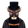 Dajingkj Plague Doctor Mask Steampunk PU Leather Long Nose Bird Beak Half Plague Mask Adjustable Scary Halloween Mask Costumes Props view 2