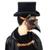 Dajingkj Plague Doctor Mask Steampunk PU Leather Long Nose Bird Beak Half Plague Mask Adjustable Scary Halloween Mask Costumes Props view 3