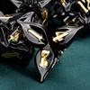 ARUOHHA DND Metal Dice Set Black Leaf Gold Numbers Design Polyhedral Dice with Box, 7PCS D and D Dice RPG Role Playing Games D20 D12 D10 D8 D6 view 3