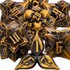 ARUOHHA DND Metal Dice Set Ancient Gold Leaf Design Polyhedral Dice with Box, 7PCS D and D Dice RPG Role Playing Games D20 D12 D10 D8 D6 view 1