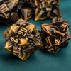 ARUOHHA DND Metal Dice Set Ancient Gold Leaf Design Polyhedral Dice with Box, 7PCS D and D Dice RPG Role Playing Games D20 D12 D10 D8 D6 view 2