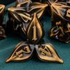 ARUOHHA DND Metal Dice Set Ancient Gold Leaf Design Polyhedral Dice with Box, 7PCS D and D Dice RPG Role Playing Games D20 D12 D10 D8 D6 view 3