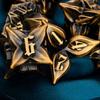 ARUOHHA DND Metal Dice Set Ancient Gold Leaf Design Polyhedral Dice with Box, 7PCS D and D Dice RPG Role Playing Games D20 D12 D10 D8 D6 view 4