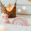 BUSY PUZZLE Wooden Stacking Pyramid, Wooden Rainbow Toy, Montessori Toys, Sensory Toy, Nursery Decor, for Toddlers view 3