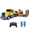 Remote Control Semi Truck Toy For Kids - 1:24 RC Semi-trailer Engineering Tractor With Sound And Lights, Trailer Truck Toy With Inertia Roller, Construction Vehicles For Boys & Girls 3-8 Years Old view 1