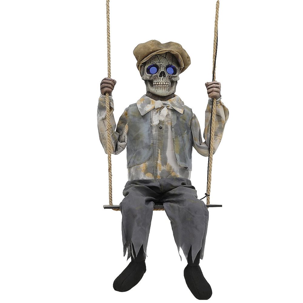 Animated Swinging Skeletal Boy Prop