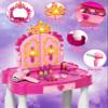 Eohemeral Toddler Vanity Set with Light and Music Mirror, Kids Makeup Table with Chair and Real Sound Hair Dryer, Pretend Play Princess Dress Up Toy for Girls Age 3 4 5 view 2