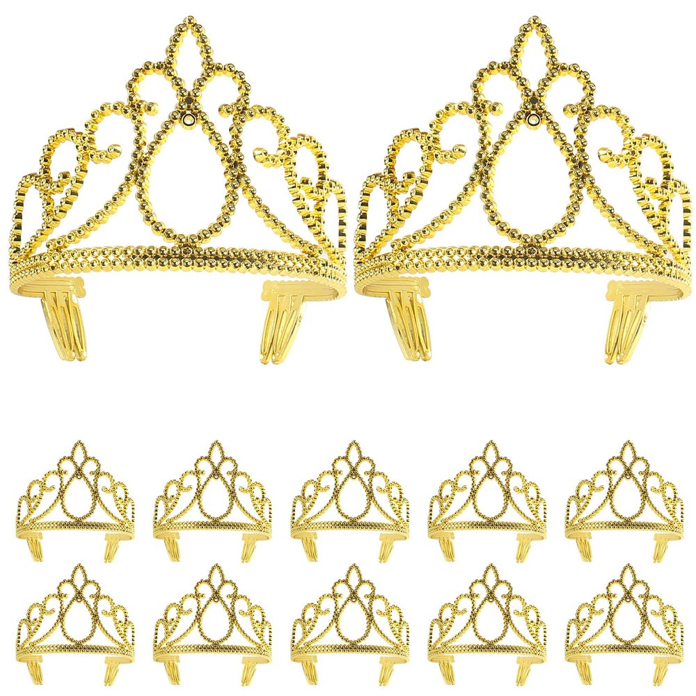 XiangGuanQianYing 12 Pieces Princess Crowns for Girls Princess Crowns and Tiaras Dress up Costume Party Favor Accessories Gold Tiaras for Girls Wedding Prom Birthday Party