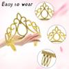 XiangGuanQianYing 12 Pieces Princess Crowns for Girls Princess Crowns and Tiaras Dress up Costume Party Favor Accessories Gold Tiaras for Girls Wedding Prom Birthday Party view 3