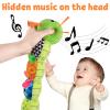 LIGHTDESIRE Baby Toys Musical Caterpillar,Infant Stuffed Animal Toy with Crinkle and Rattles,Soft Sensory Toys with Textures for Tummy Time Newborn Boys Girls 0 3 6 12 Months(Green) view 2