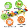 LIGHTDESIRE Baby Toys Musical Caterpillar,Infant Stuffed Animal Toy with Crinkle and Rattles,Soft Sensory Toys with Textures for Tummy Time Newborn Boys Girls 0 3 6 12 Months(Green) view 3