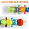LIGHTDESIRE Baby Toys Musical Caterpillar,Infant Stuffed Animal Toy with Crinkle and Rattles,Soft Sensory Toys with Textures for Tummy Time Newborn Boys Girls 0 3 6 12 Months(Green) view 4