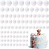 108 Pcs Balls Cake Topper DIY Cupcake Insert Foam Balloons for Cake Baking Wedding Anniversary Birthday Decoration(White,Multi Sizes) view 1