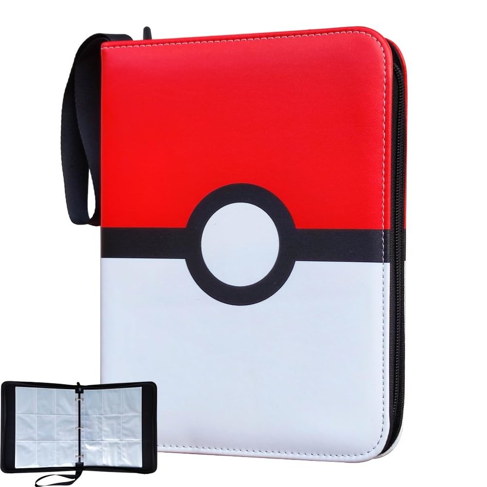 Baseball Card Binder Trading Card Albums: Fits 900 Cards with 50 Removable Sleeves Sports Games Card Protector Holder Black