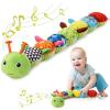 Awotoy Baby Toys 0 to 12 Months, Musical Stuffed Animal Activity Soft Toys with Multi-Sensory Crinkle, Rattle and Textures, Infant Tummy Time Toys for Newborn Boys Girls, Caterpillar, Green view 1