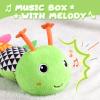 Awotoy Baby Toys 0 to 12 Months, Musical Stuffed Animal Activity Soft Toys with Multi-Sensory Crinkle, Rattle and Textures, Infant Tummy Time Toys for Newborn Boys Girls, Caterpillar, Green view 2