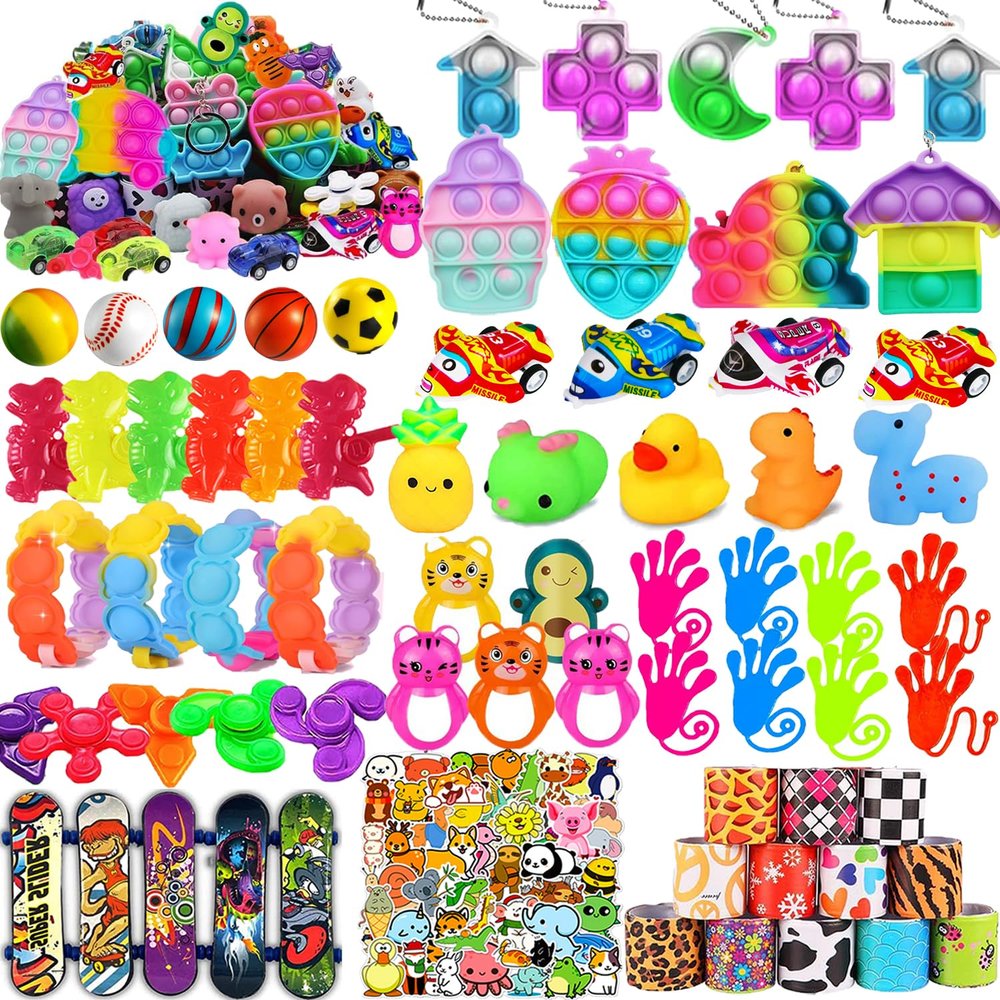 Dilycery 128 Pcs Party Favors Toys for Kids, Treasure Box Toys for Classroom Carnival Prizes Rewards Bulk, Stocking Stuffers, Goodie Bag Stuffers for Kids Party, Pinata Fillers Birthday Gifts