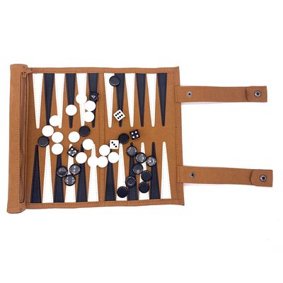 Roll-up Portable Suede Backgammon Game Set, Foldable Travel Backgammon Games, Portable Lightweight Backgammon Game for RV Travel, Cruise, Airplane, Camping, Backpacking, Road Trips