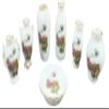 Dollhouse White Vase & Plate Ornament Set Floral Design Miniature Accessory view 1